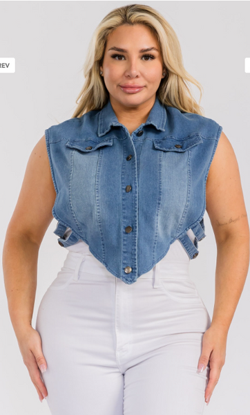 Denim Peekaboo Vest