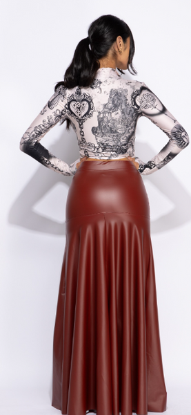 Thigh Vibes Faux Leather Maxi Skirt